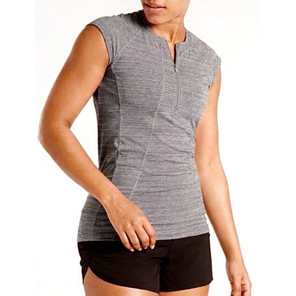 New Athleta Pacifica Illume UPF Fitted Tank Top Heather Gray Small